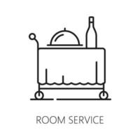 Hotel room service trolley isolated thin line icon vector