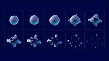 Soap bubble burst effect animated sprite sheet vector