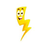 Cartoon lightning character, energetic flash bolt vector