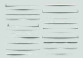 Isolated shadow dividers. Shadows discarded by paper sheet. vector illustration