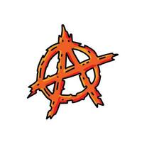 Anarchy. Letter A in the circle. Symbol of chaos and rebellion. Red brush icon. vector