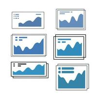 Set of curve graphs. Minimalistic design of business infographics. vector