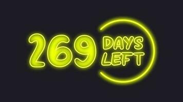 269 day left neon light animated video