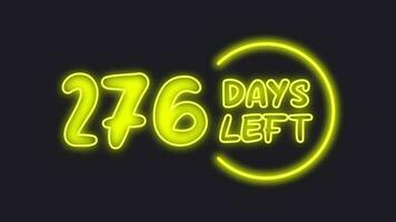 276 giorno sinistra neon leggero animato video