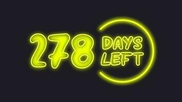278 journée la gauche néon lumière Animé video