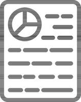 Pie Graph Chart Paper icon in thin line art. vector