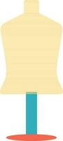 Yellow man mannequin with blue and orange stand. vector