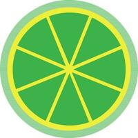 Slice of lemon in green and yelow color. vector