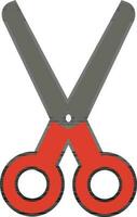 Scissors icon in gray and brown color. vector