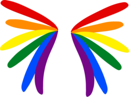 LGBTQ rainbow wing shape png
