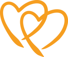 Heart orange element PNG