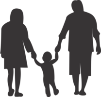 Family hand in hand baby silhouette png