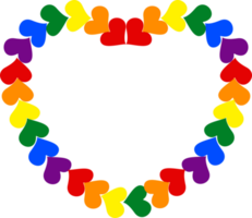 lgbtq arc en ciel cœur élément icône png