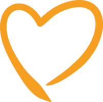 Heart orange element PNG