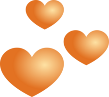 corazón naranja elemento png