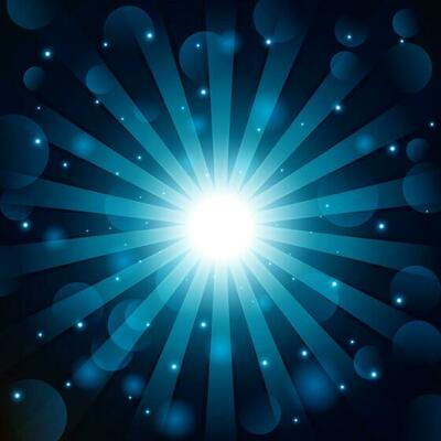 Blue Shine With Lens Flare Background, Vector Illustration