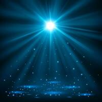 Blue spotlights shining with sparkles, Vector Illustration