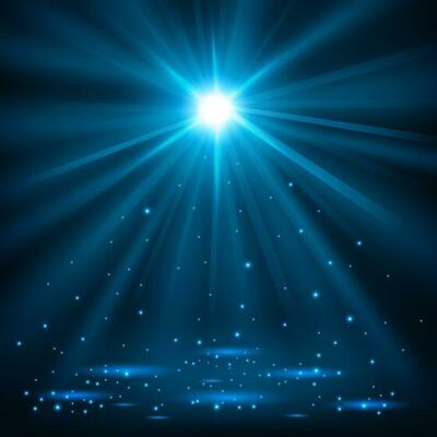 Blue spotlights shining with sparkles, Vector Illustration