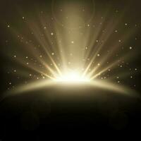 Elegant Rays Rising Background With Sparkles, Vector Illustration