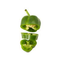 Falling Green bell pepper slice cutout, Png file