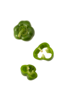 Falling Green bell pepper slice cutout, Png file