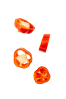 Falling Red bell pepper slice cutout, Png file