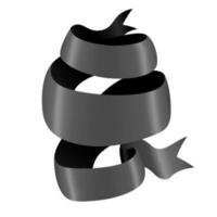 Black Banner Ribbon, Vector Illustration