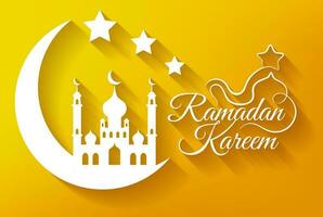 Greeting Card For Islamic Holy Month Of Prayers, Ramadan Kareem Celebrations, Vector Illustration