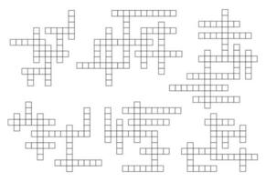 Crossword game grids or word guess quiz layouts vector