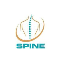 Spine chiropractic, physiotherapy icon, back pain vector