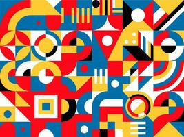 Geometric bauhaus abstract shapes colorful pattern vector