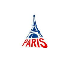 Paris Eiffel tower emblem, France travel symbol vector