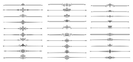 Clásico divisores, florecer fronteras y marco líneas vector