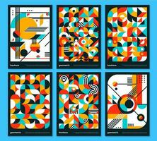 geometric Bauhaus posters, abstract patterns vector