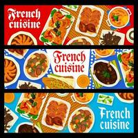 French cuisine restaurant food vector banners