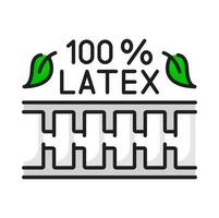 Latex breathable fabric textile mattress line icon vector