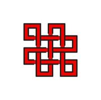 Shrivatsa Buddhism endless knot health, longevity vector