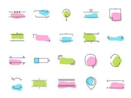 Simple line frames or borders, linear note banners vector
