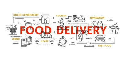 Fast food restaurant meals delivery concept vector