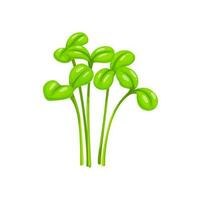 Cartoon cress salad vegetable, leaf plant food vector