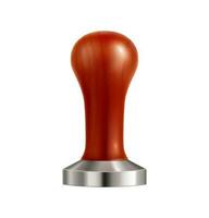 Realistic coffee tamper, barista tool or accessory vector