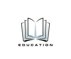 abierto libro icono, educación, biblioteca, Tienda símbolo vector