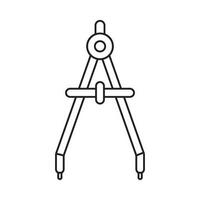 Accurate Tool Architecture Compass Icon vector