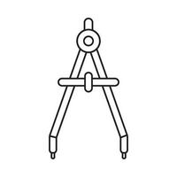 Accurate Tool Architecture Compass Icon vector