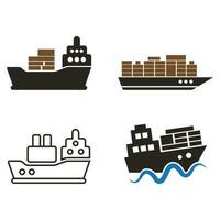 cargo ship icon vector
