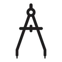 Accurate Tool Architecture Compass Icon vector