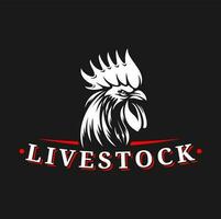 Agriculture, farm rooster icon, livestock mascot vector