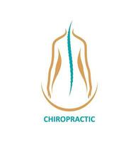 Chiropractic massage, medical center icon or sign vector