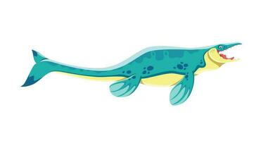 Cartoon Tylosaurus dinosaur comical character vector