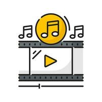 Cinema soundtrack, video production pictogram vector